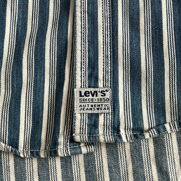 Levi’s 90s Blue Striped Button-Up Shirt | Authentic Jeanswear Rare Vintage Find - Picture 5 of 12